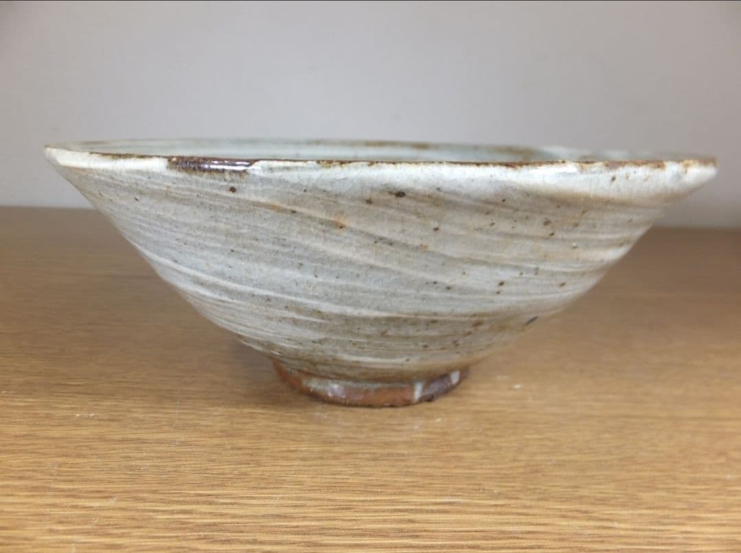 真作保証 高鶴元 自作 刷毛目茶碗 日本工芸会正会員 コレクター放出品 福岡