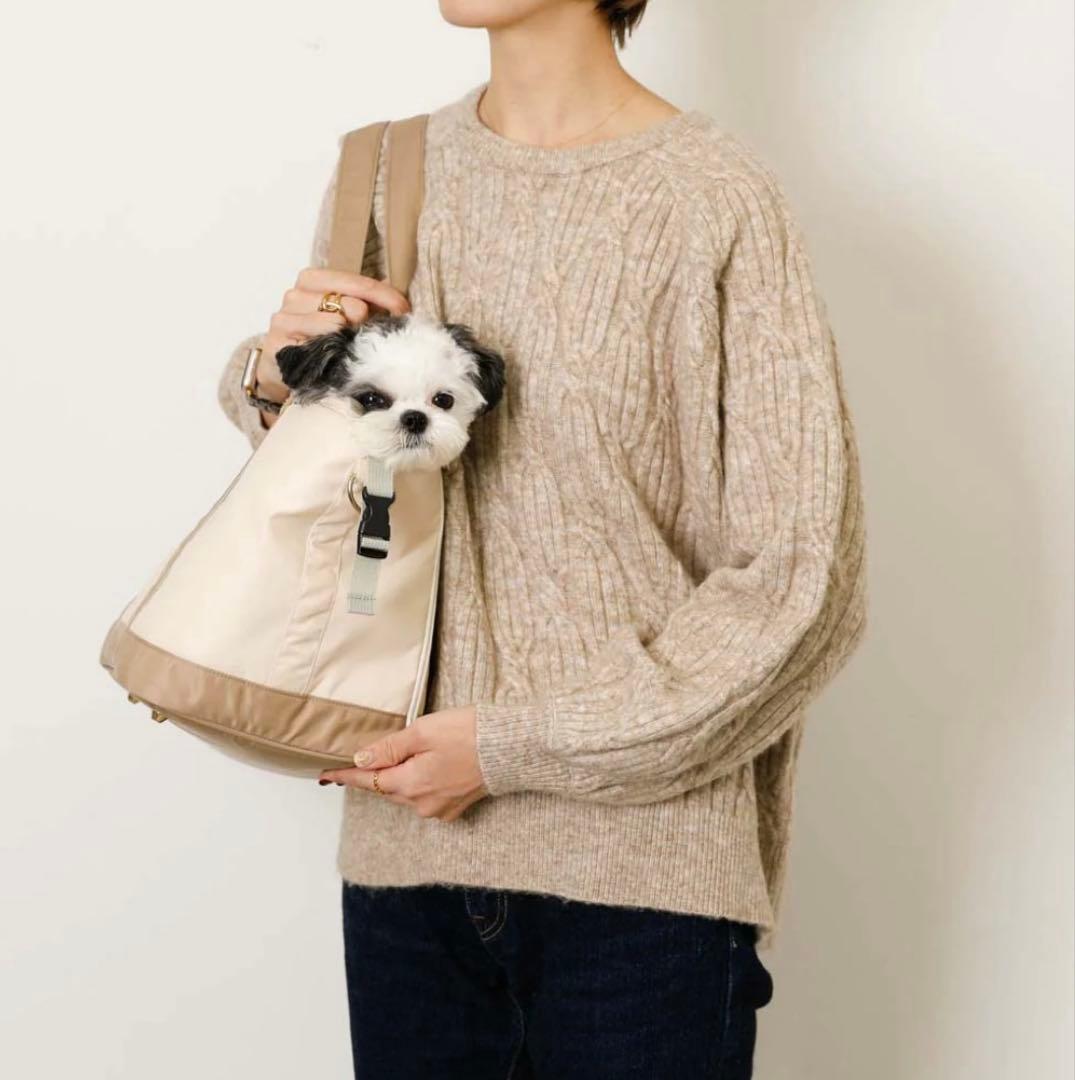 【美品】2wayショルダートートスクエアペットバッグ