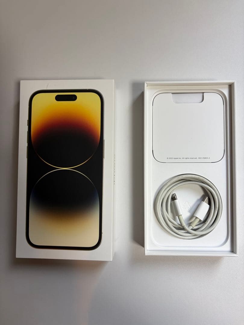 シャッター音なし 香港版 iPhone 14 Pro ゴールド128GB 箱あり