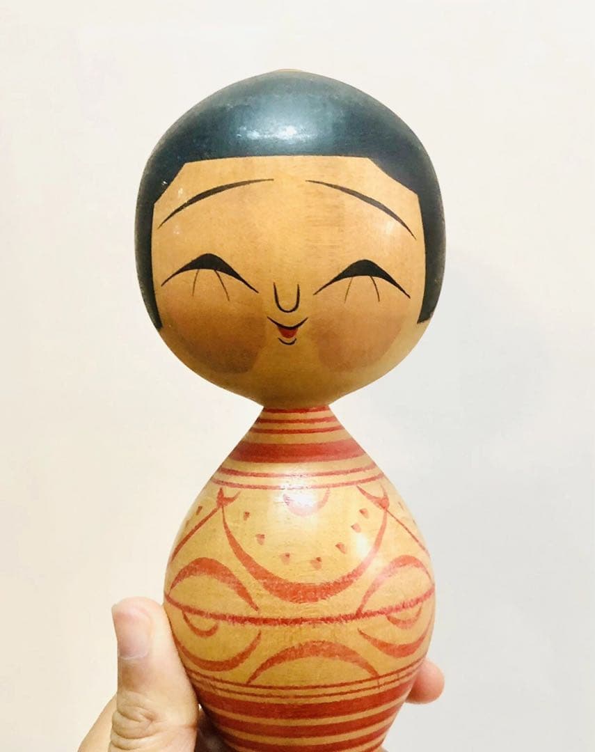 中古 こけし 人形 日本 木製 伝統 コレクション Gもりみつお　アンティーク