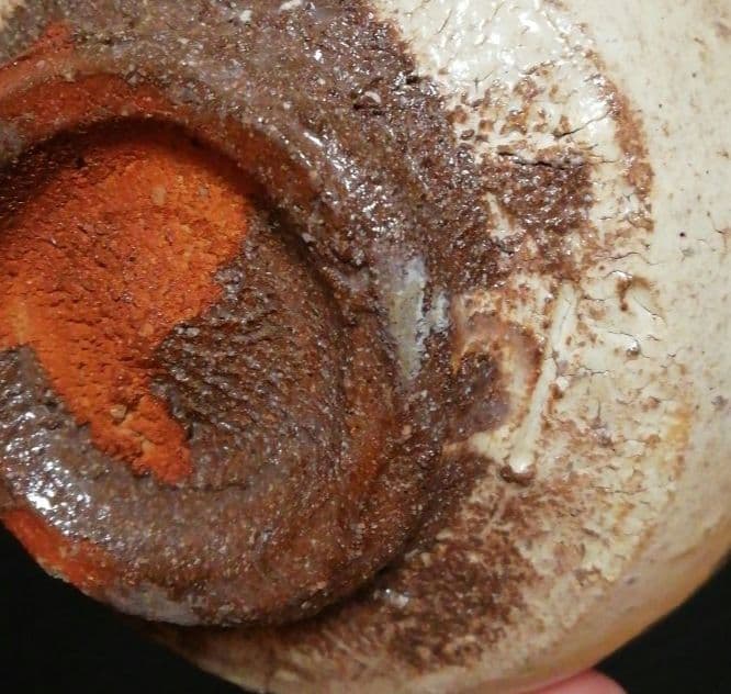 渡高久作　上野焼　茶碗　共箱　略歴付　茶道具