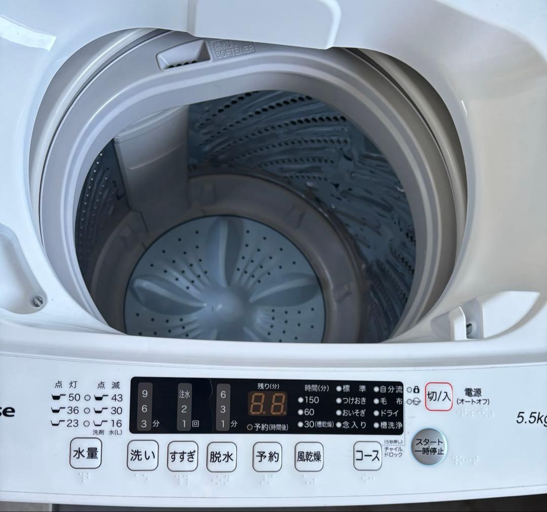【2025年製☆美品】ハイセンス全自動洗濯機 5.5kg HW-K55E