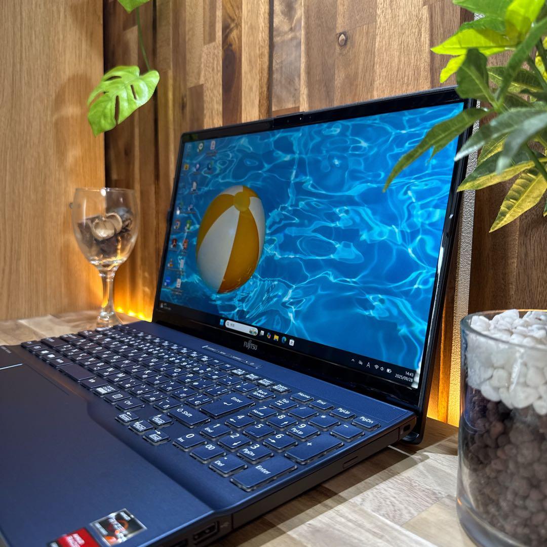 おすすめ‼️LIFEBOOK☘️Ryzen 7☘ブルー☘️フルHD☘ノートパソコン
