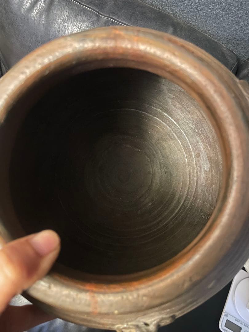 桃山時代　古備前　陶印あり　三耳茶壺　古美術　 備前焼 古備前