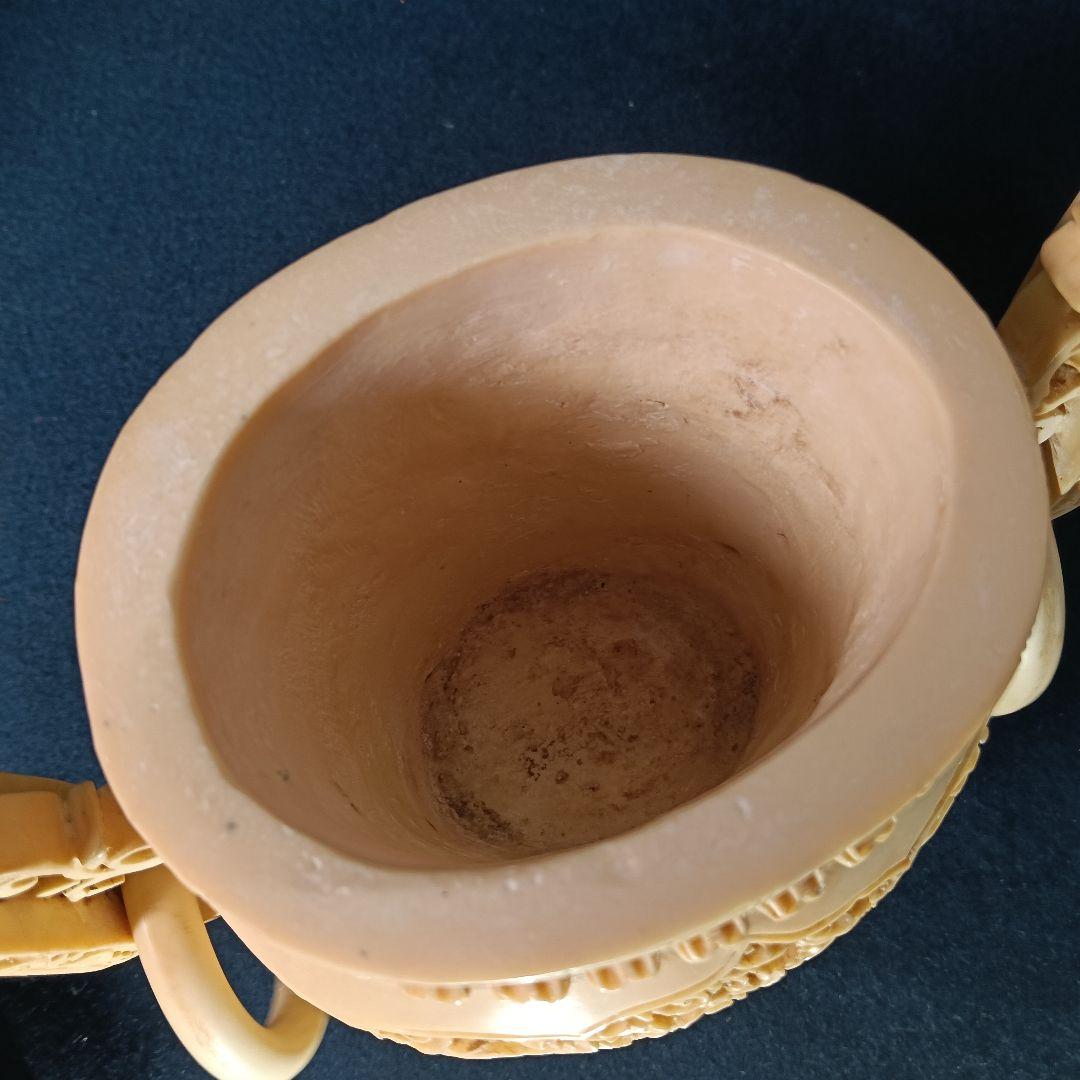 AP77 中国 香炉 獅子 三足 台付 細密彫刻 樹脂製 29cm 中国美術