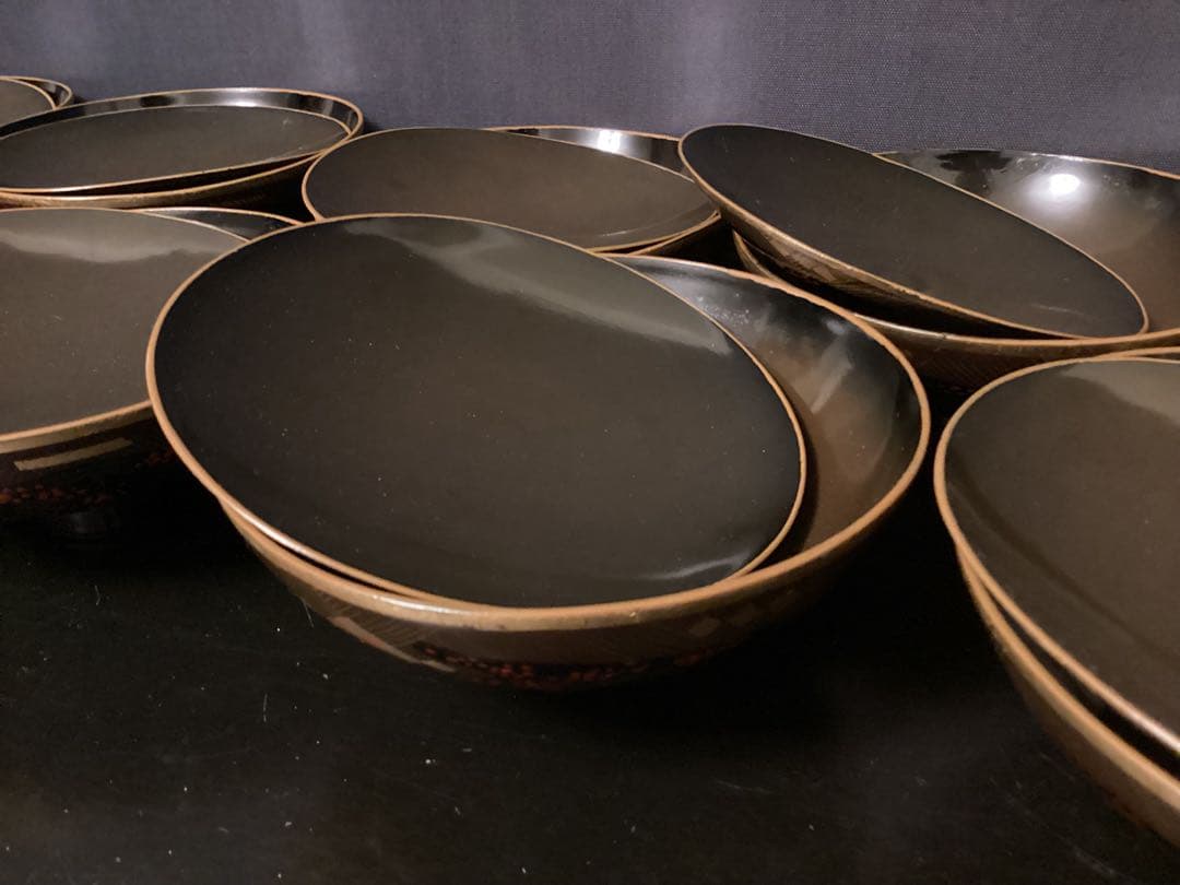10客　木箱　懐石道具 吸物椀 漆器 60年前　お椀　工芸品 茶懐石南天 蒔絵