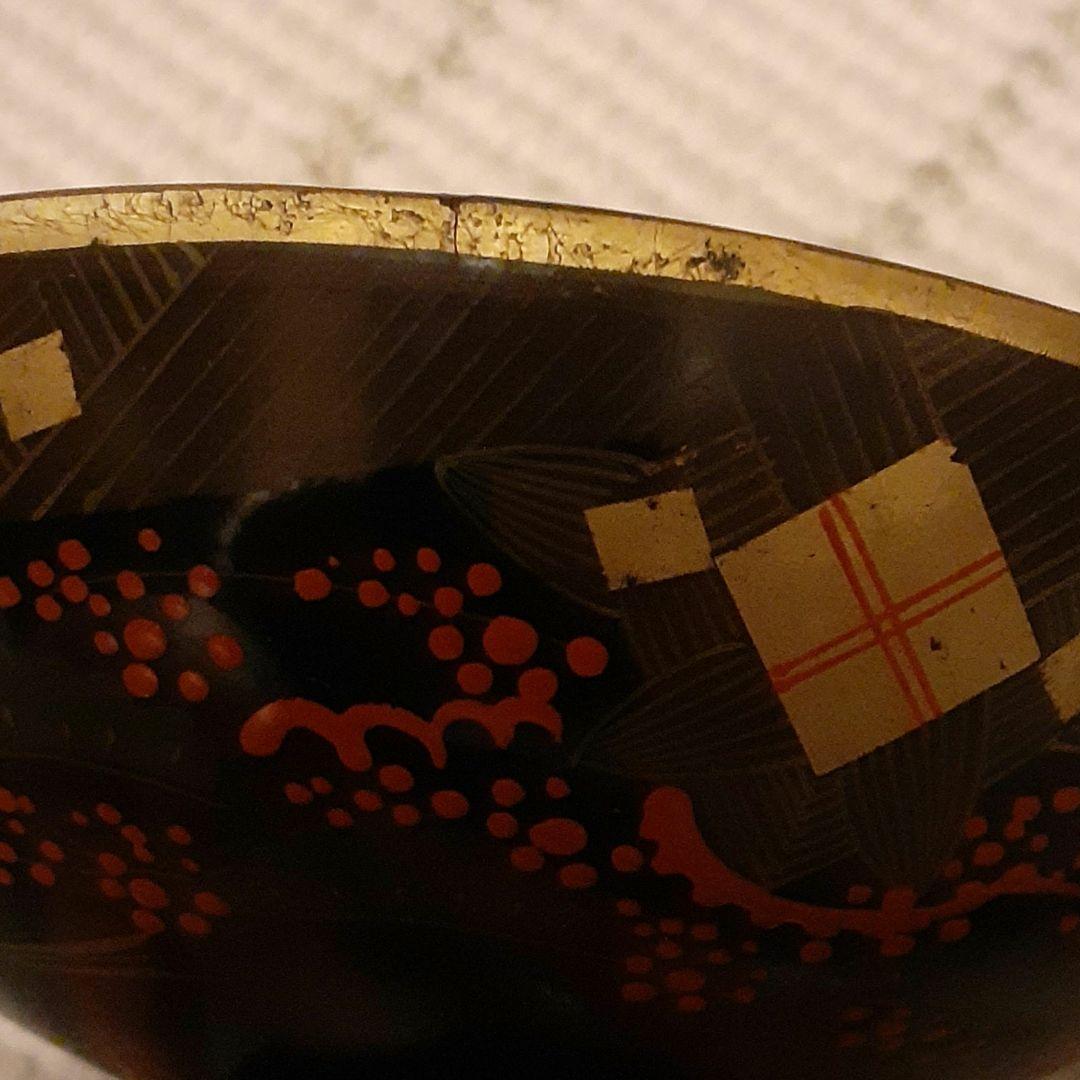 10客　木箱　懐石道具 吸物椀 漆器 60年前　お椀　工芸品 茶懐石南天 蒔絵