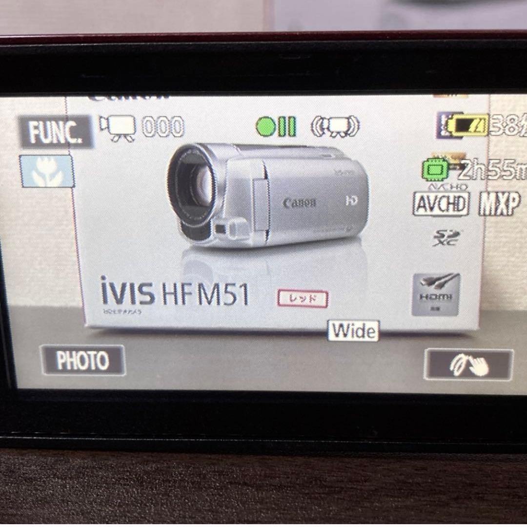 【美品】Canon キャノン iVIS HF M51 デジタルビデオカメラ 赤