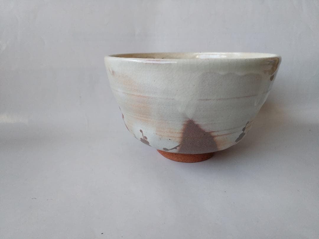 京焼 平安 三代目 山川巌 作 乾山 梅絵 茶碗 共箱 共布 栞 抹茶碗 新品