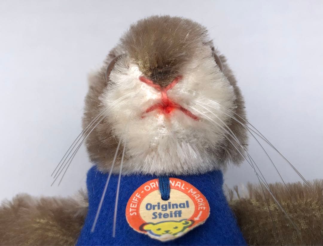 Steiff　ウサギのギフトカバー　Betthupferlhase　青オールID