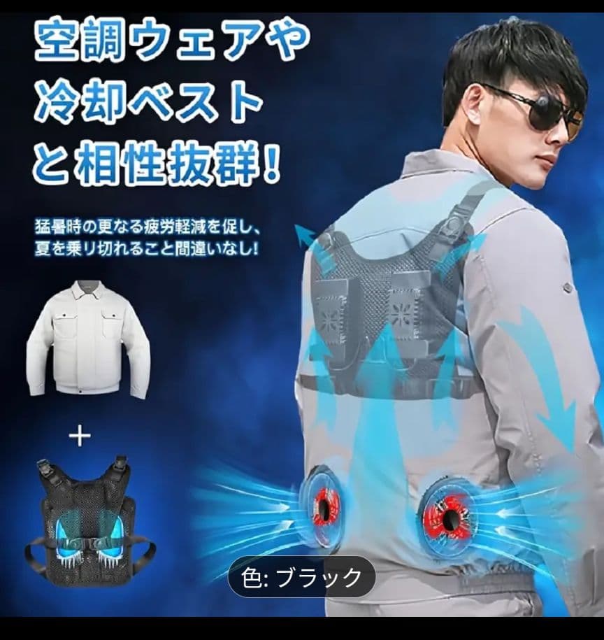 ★月末値下げ中★〈冷却ベスト〉冷感ペルチェベスト 猛暑対策（バッテリー付）