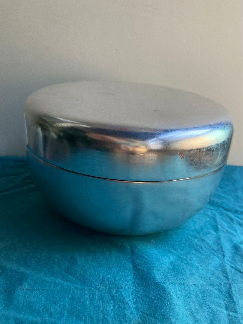 古道具　銀塗菓子盆　漆器