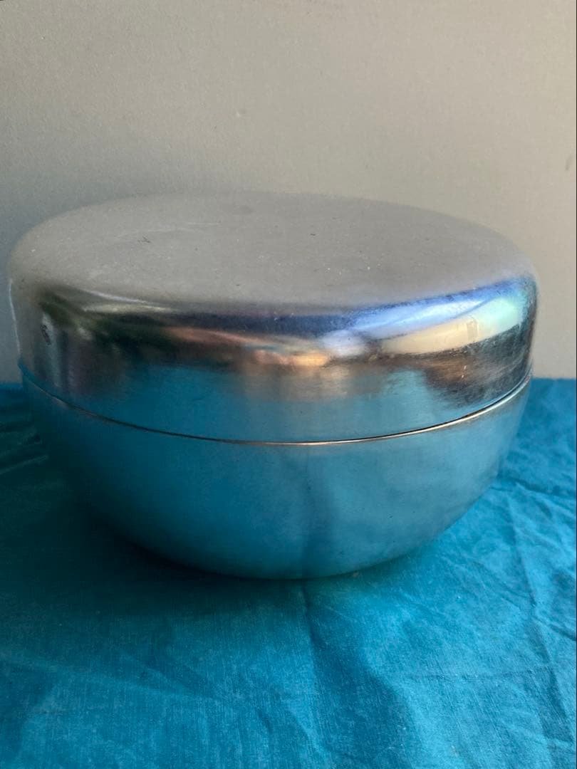 古道具　銀塗菓子盆　漆器