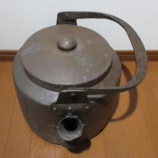 昭和レトロ古い特大銅製やかんヤカンケトルアンティークヴィンテージ骨董品工芸品希少