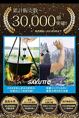 SAKUTTO 携帯浄水器 防災グッズ 浄水器 災害 防災 濾過器 アウトドMM