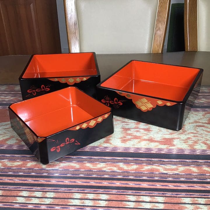 『メルうー特価』　『未使用・劣化品』　秀衡塗 重箱 大・小2点