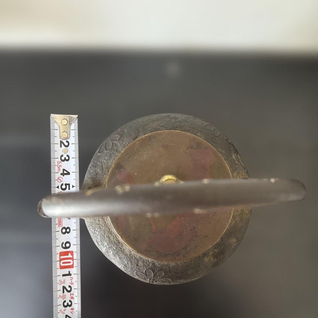 龍文堂　造鉄 ヴィンテージ 鋳鉄 鉄瓶 丸形 茶器　花柄　京鉄瓶