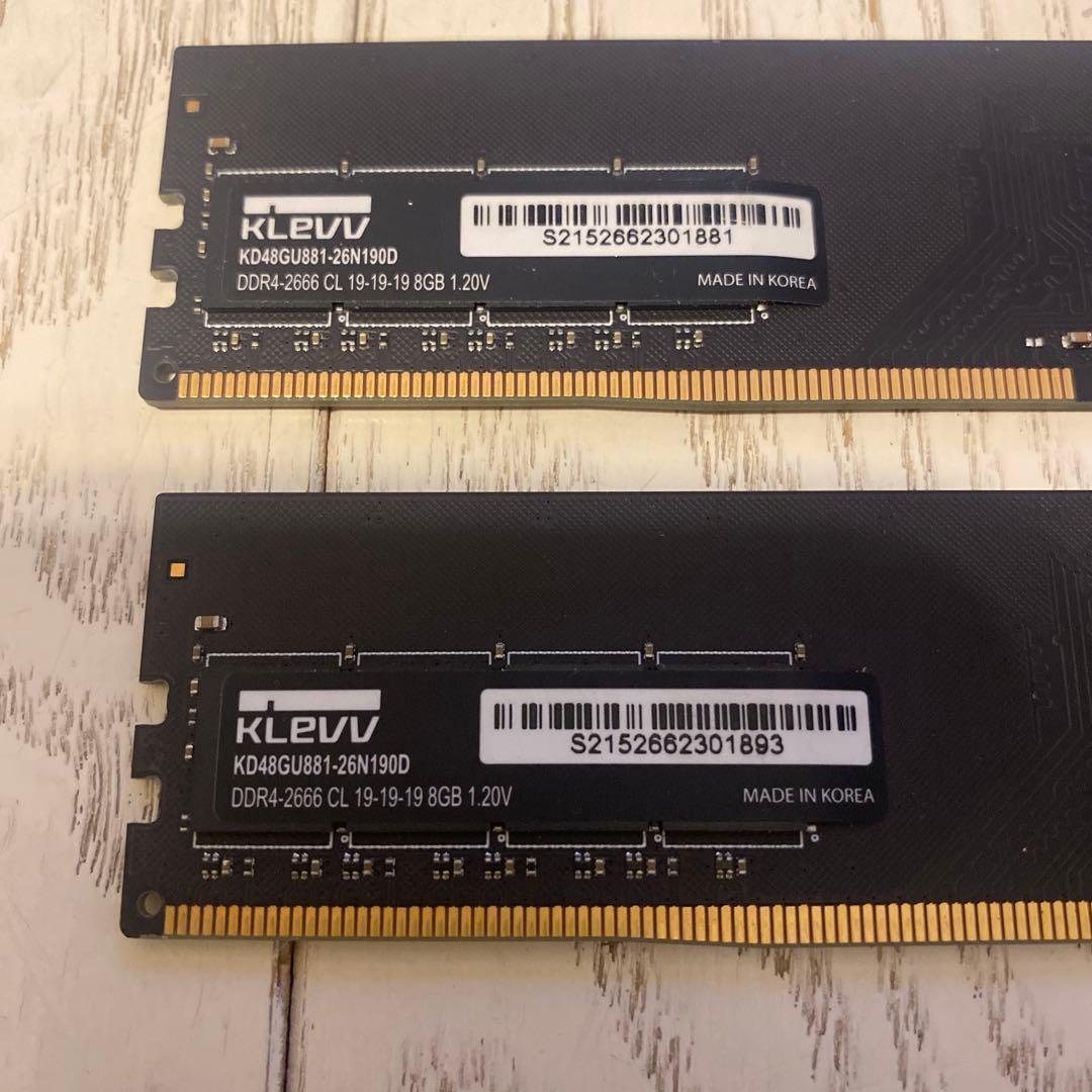 KLEVV DDR4 2666MHz 8GB メモリー