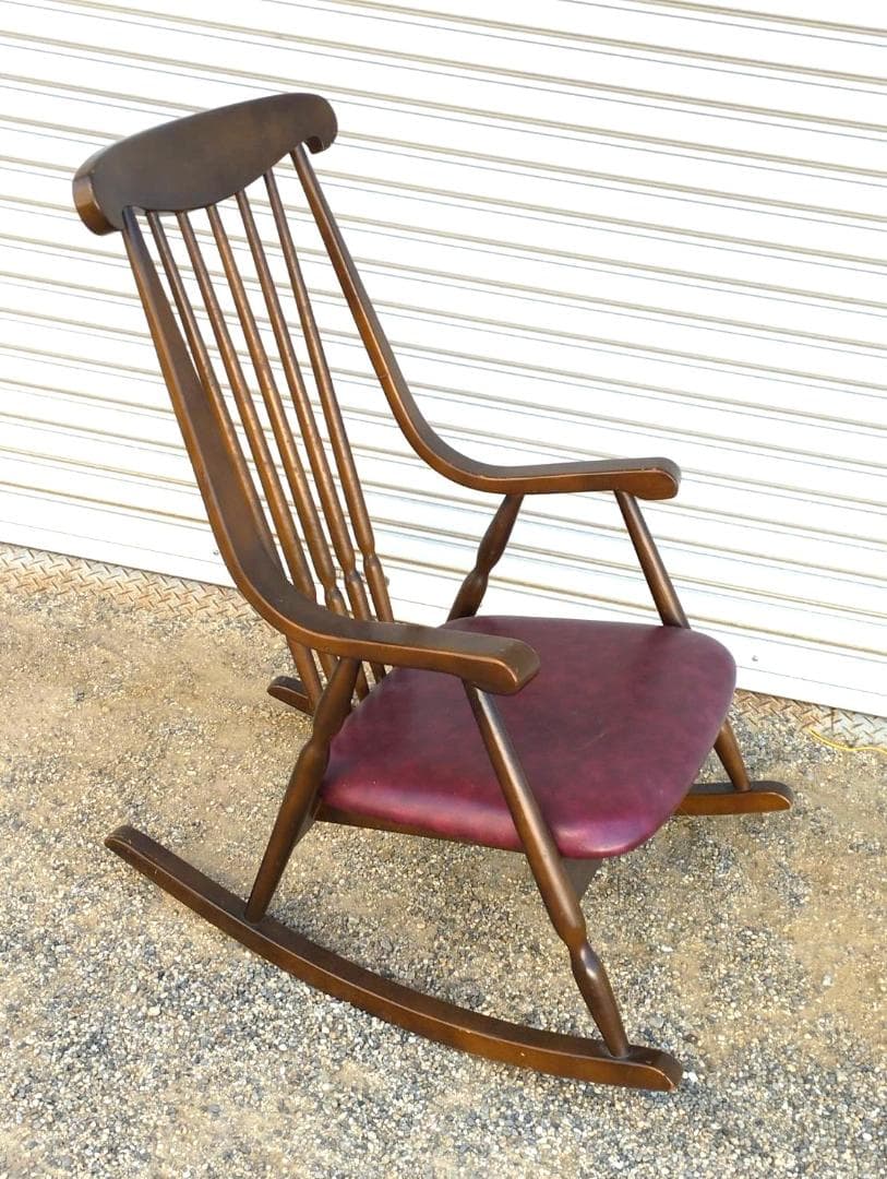 昭和レトロ　鳥取家具 木製 ロッキングチェア ミッドセンチュリー　アンティーク