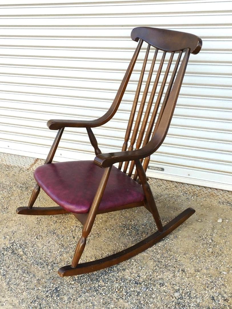 昭和レトロ　鳥取家具 木製 ロッキングチェア ミッドセンチュリー　アンティーク