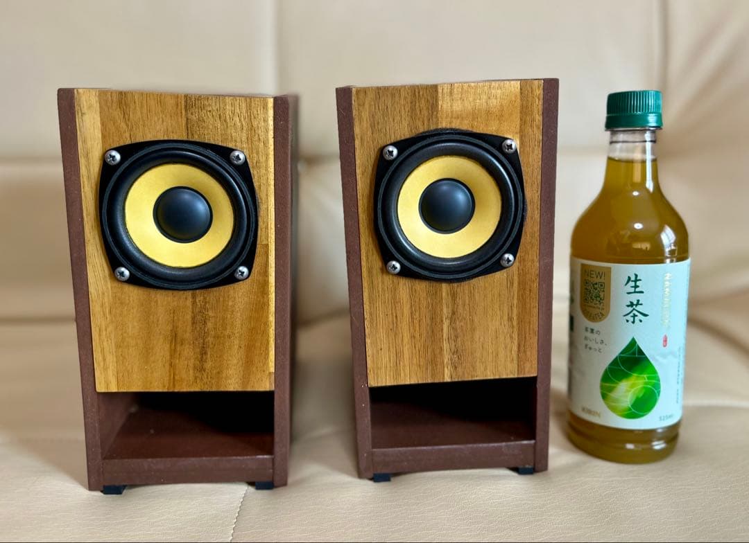バックロードホーン型ブックシェルフ木製スピーカー （ペア）