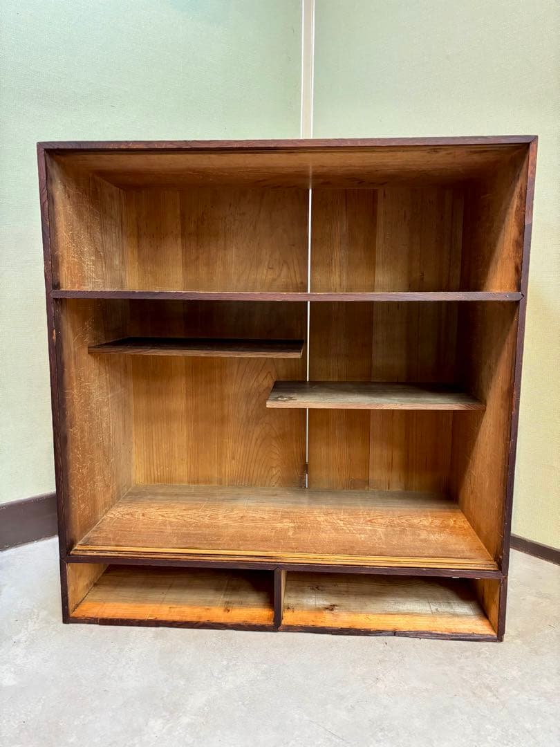 昭和レトロ 木製収納棚 引き出し付 茶箪笥 水屋箪笥 和モダン 古家具