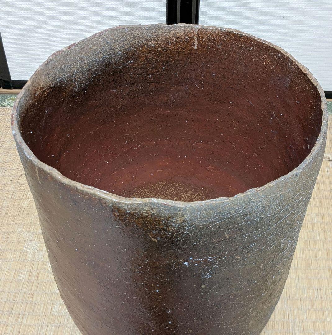 備前焼 大型花器 メダカ鉢 花生 水瓶 水甕 水槽 花瓶 花入 フラワーベース