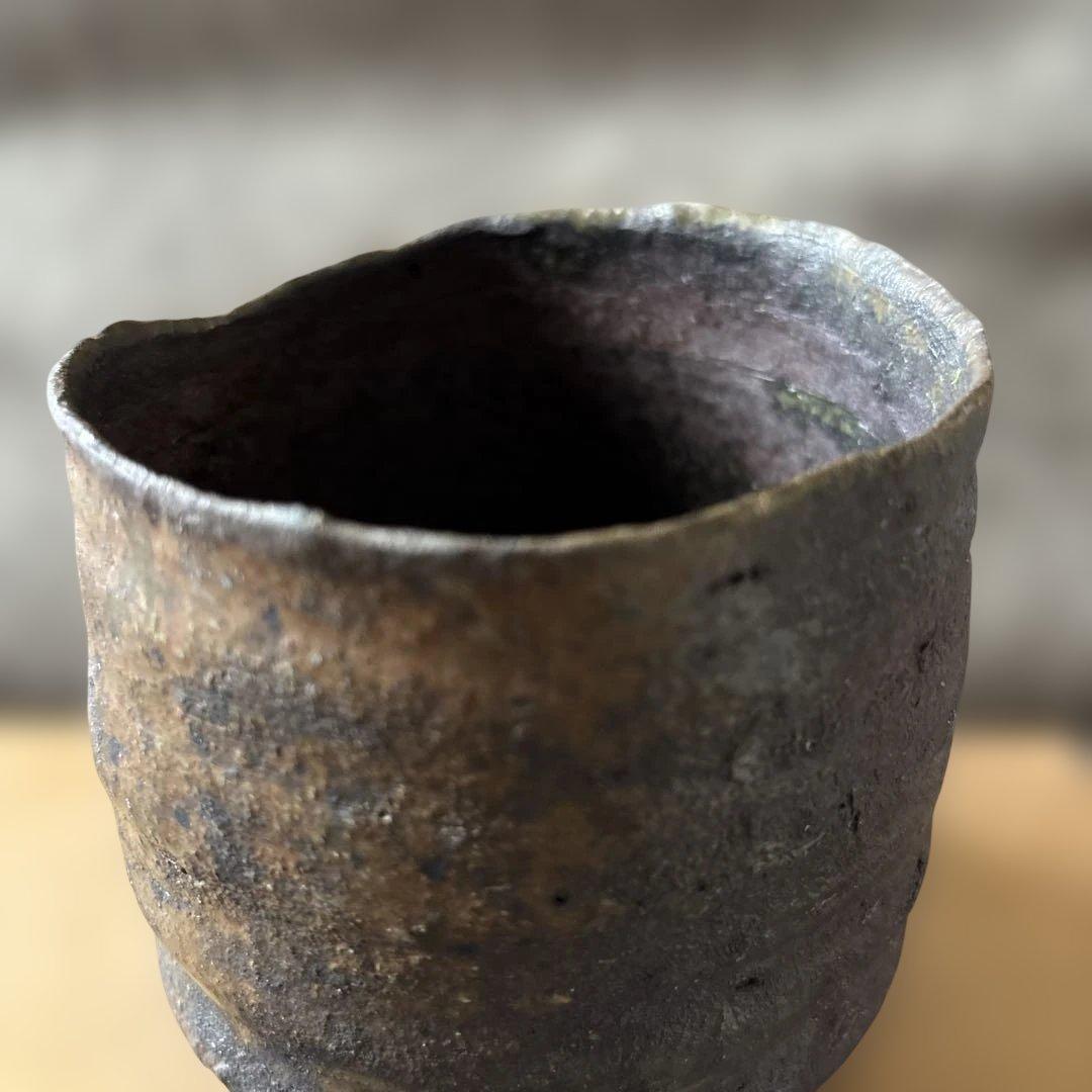 抹茶茶碗　筒茶碗　筒3 焼き締め