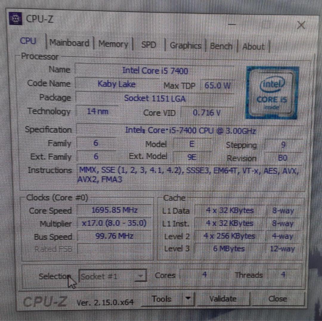 Ip035［中古品］i5-7400 L644H056