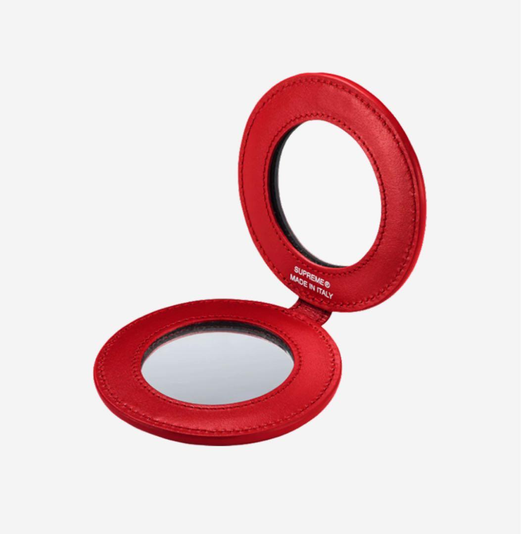 メイク道具・化粧小物 Supreme Leather Pocket Mirror Red
