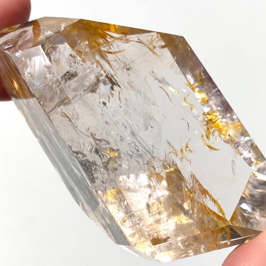 【 ネパール産 虹入り ヒマラヤ 水晶 ゴールデンヒーラー フリーカット 】