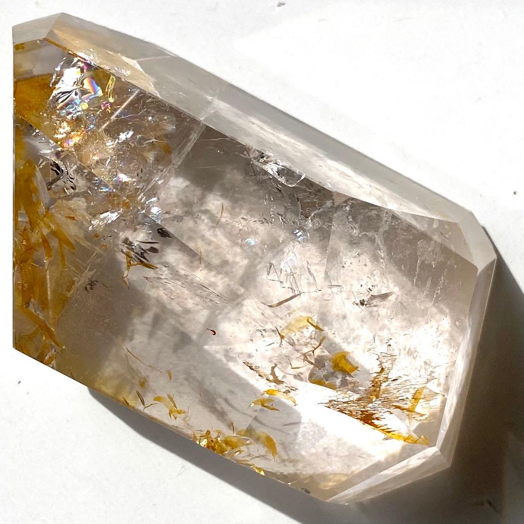 【 ネパール産 虹入り ヒマラヤ 水晶 ゴールデンヒーラー フリーカット 】