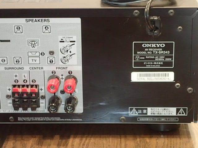 エ*ジ様 onkyo　AVアンプ TX-SR343　リモコン無し・Bluetoo