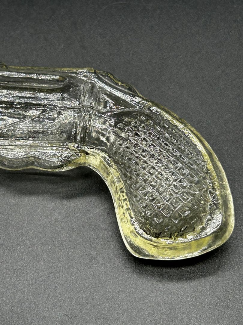 飴色　ピストル型　金平糖瓶　レトロ瓶　ガラス