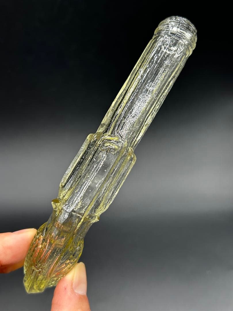飴色　ピストル型　金平糖瓶　レトロ瓶　ガラス