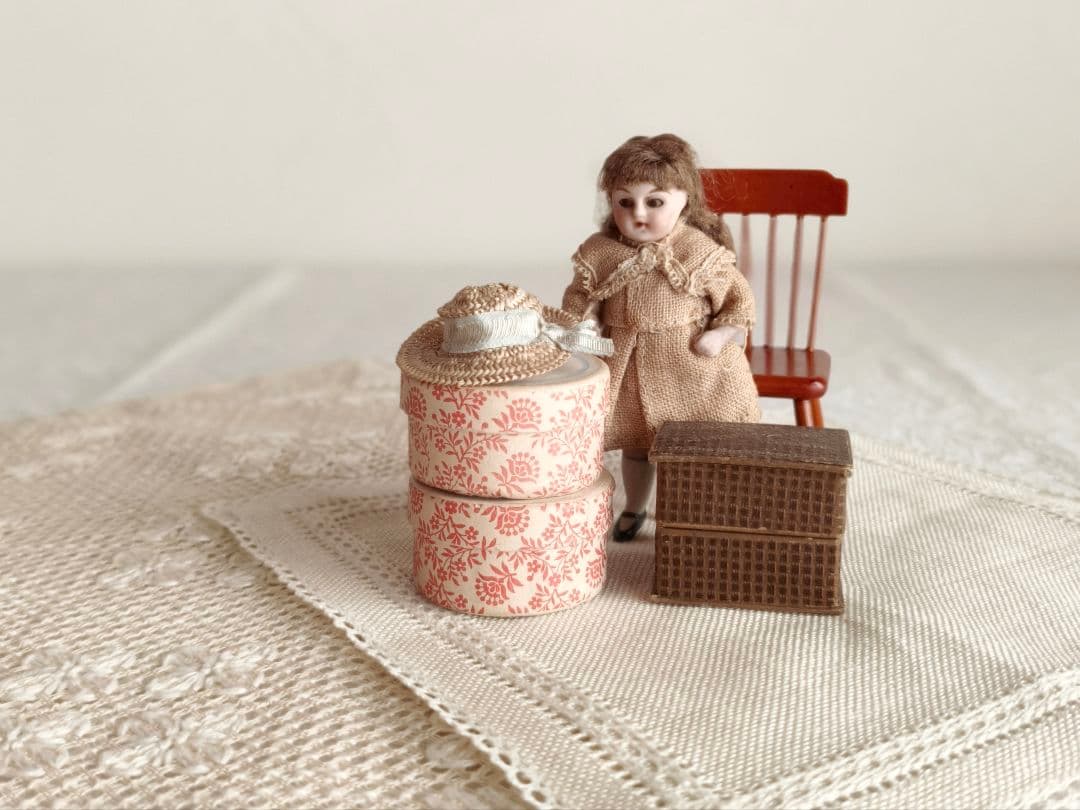 【プップさま】vintage mini box ❀ 小さなラウンド型 ボックス
