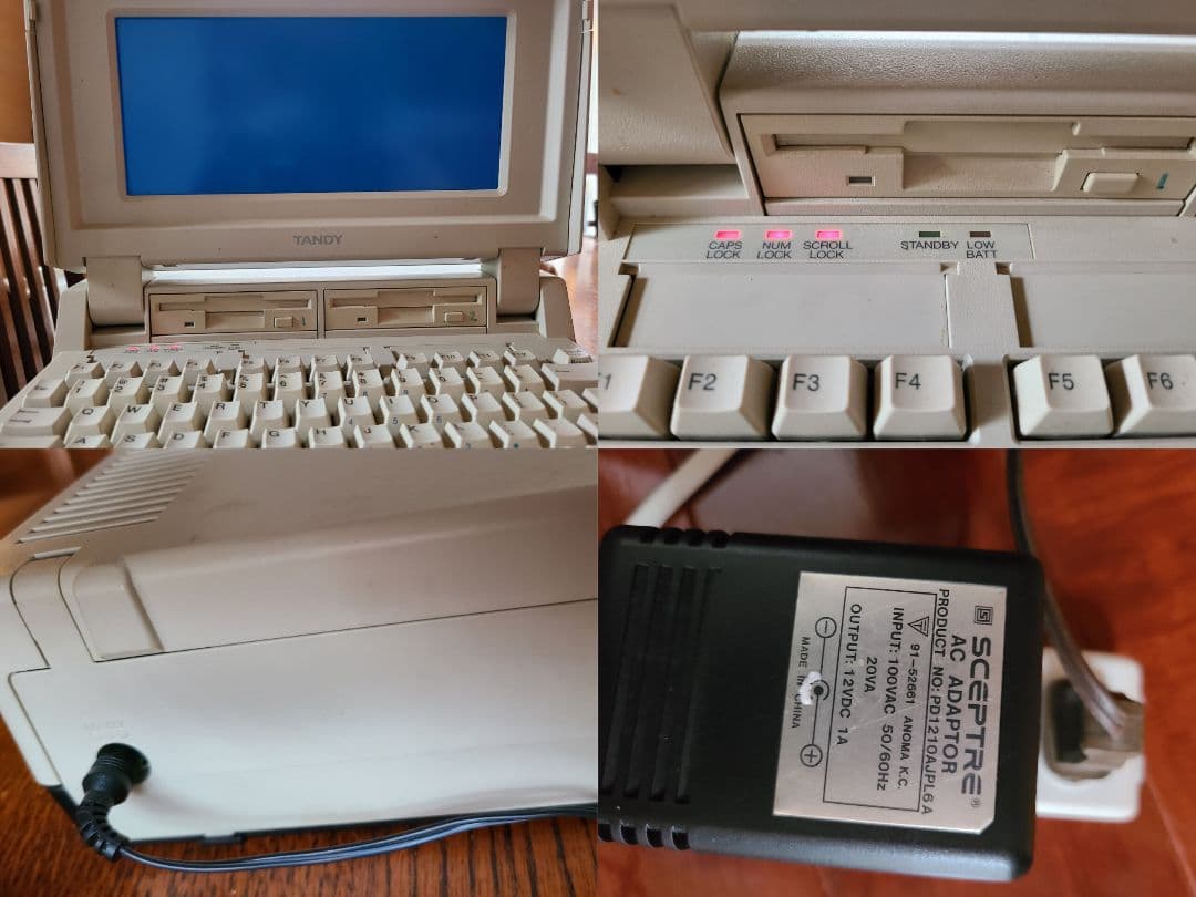 作動確認！　USA購入 ビンテージパソコン Tandy 1400 FD&ケース