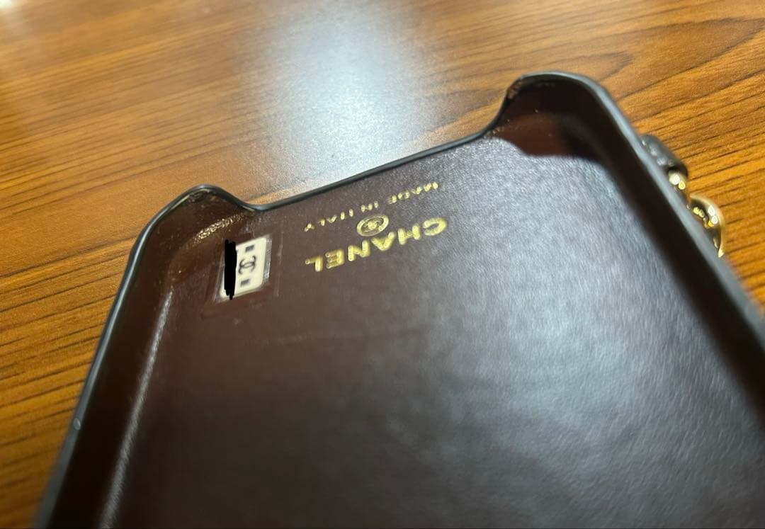 CHANEL iPhone14Pro用ケース ブラック キャビアスキン