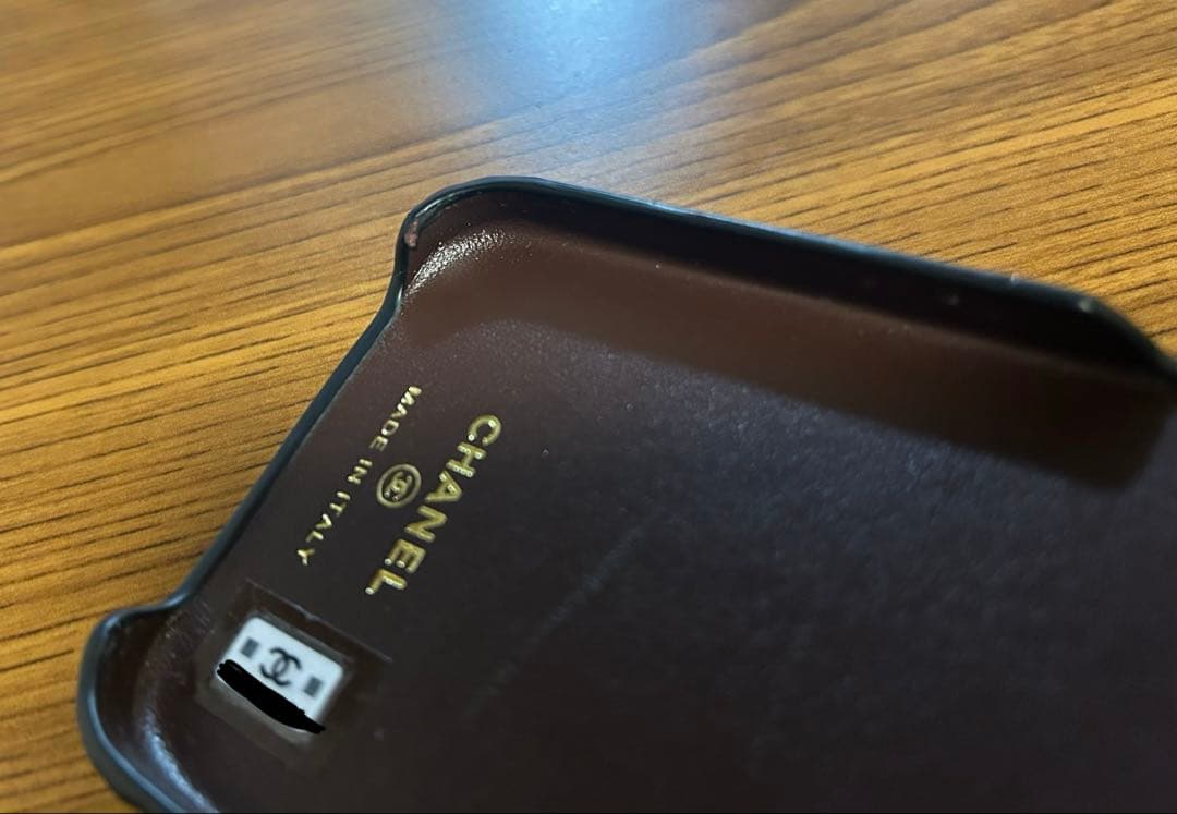 CHANEL iPhone14Pro用ケース ブラック キャビアスキン