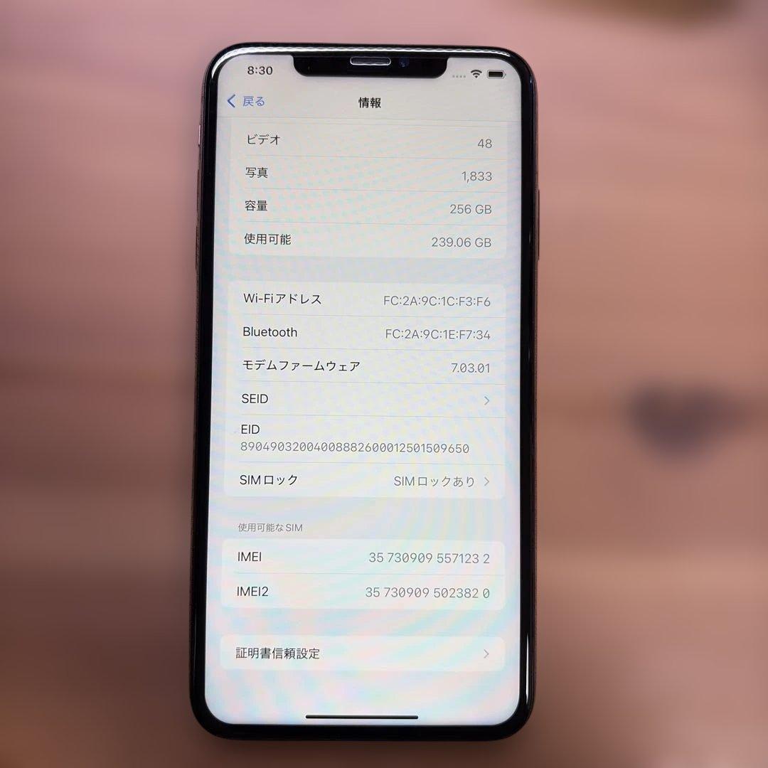 iPhoneXs Max 256GB ゴールド　MT6W2J/A 100%