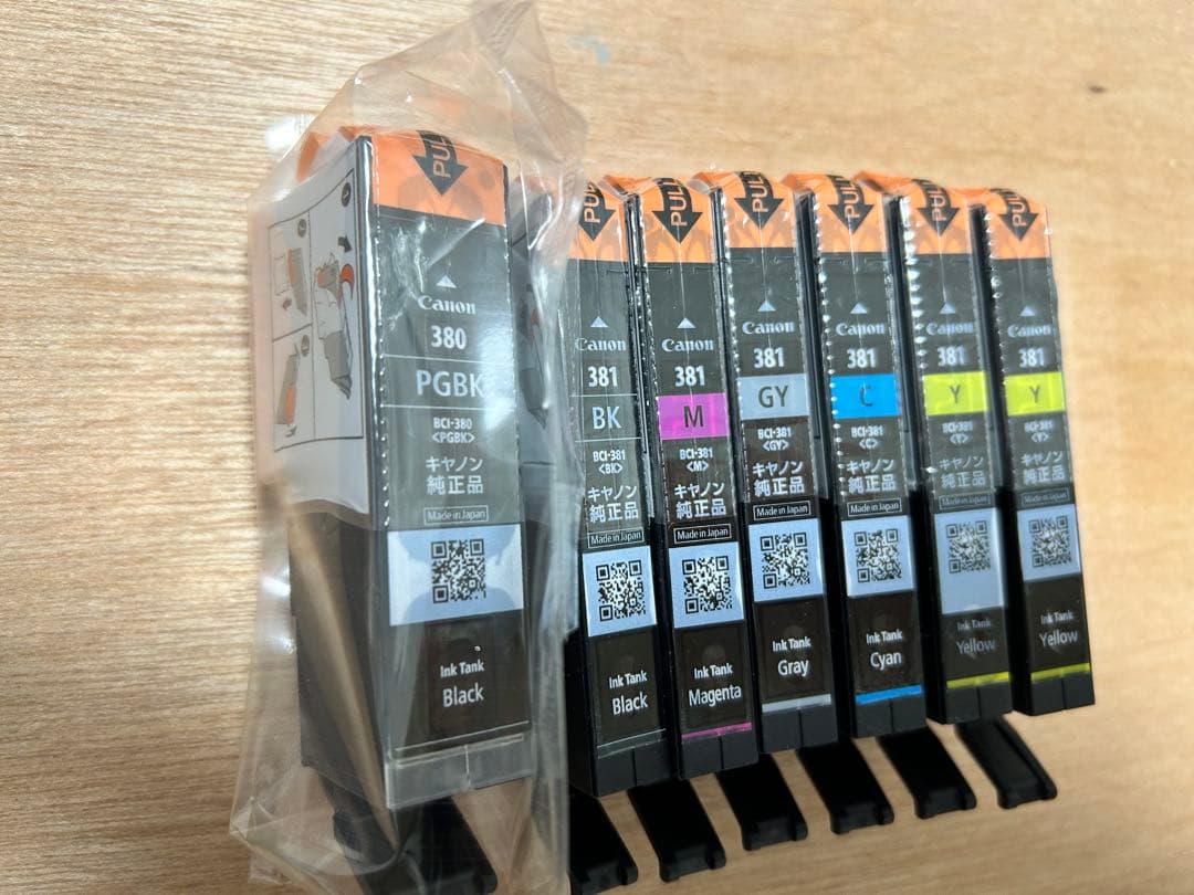Canon 381 /380 インクカートリッジセット６色＋イエロー　標準容量