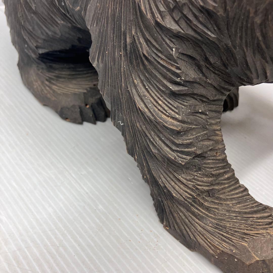 【工芸品/熊/置物】銘あり　木彫り　木彫　木製 彫刻　縁起物　インテリア