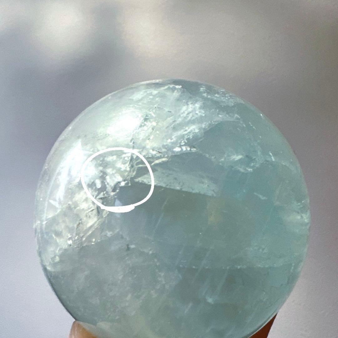 ブルーフローライト　スフィア　55.5g7.5㎝　フローライト　ミントスカイブル