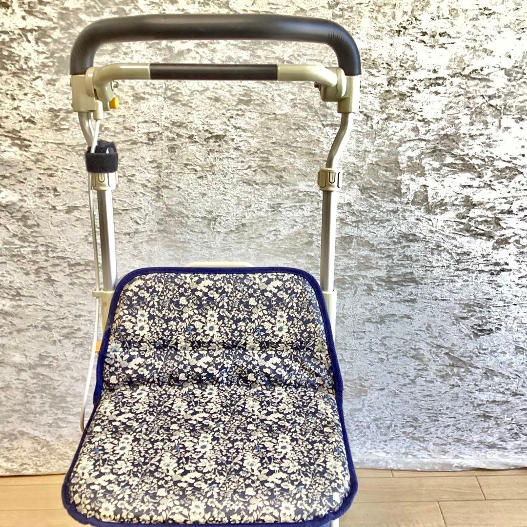 座れるシルバーカー ウィズワン ライトミニM 耐荷重100kgバッグ収納12kg