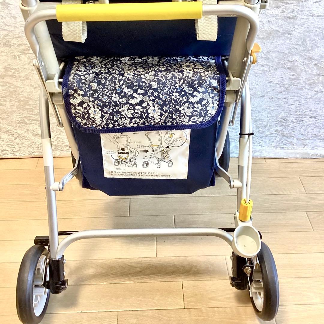 座れるシルバーカー ウィズワン ライトミニM 耐荷重100kgバッグ収納12kg