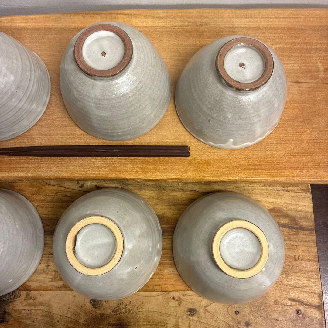 新品　陶器　陶芸作家　深茶碗6個　672