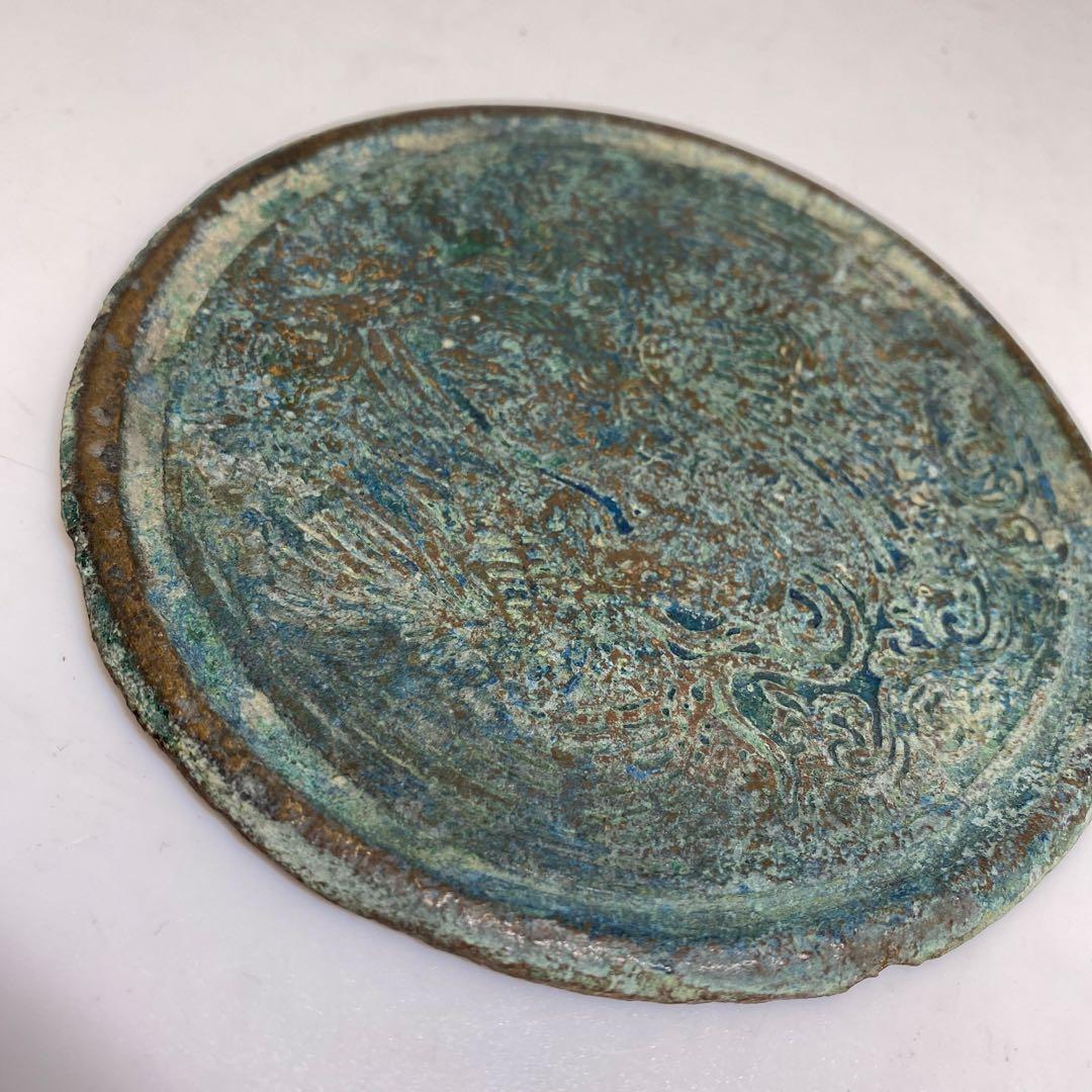 中国宋時代　古銅古鏡　共箱　トヒオヒ　336g 東S8-0401☆2F