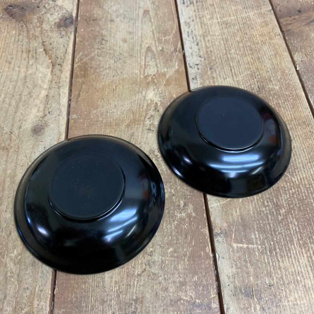 D-5 【5枚セット】漆器 茶托 黒塗り 朱線 2本ライン 伝統工芸 おもてなし