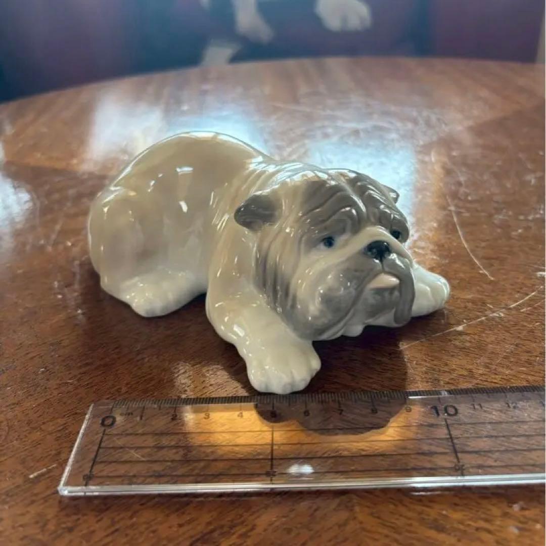 ブルドッグ　ビンテージ　置物　陶器　DNC fine porcelain