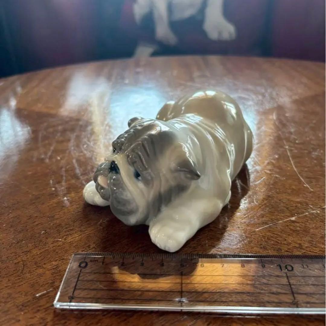 ブルドッグ　ビンテージ　置物　陶器　DNC fine porcelain